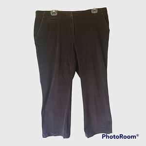 Villager Stretch Dark Brown Cotton Corduroy Wide-leg Jeans, Size 16